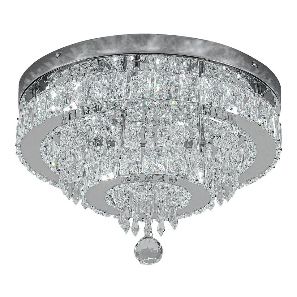image 1 of Living and Home Round Crystal Ceiling Light | Chrome