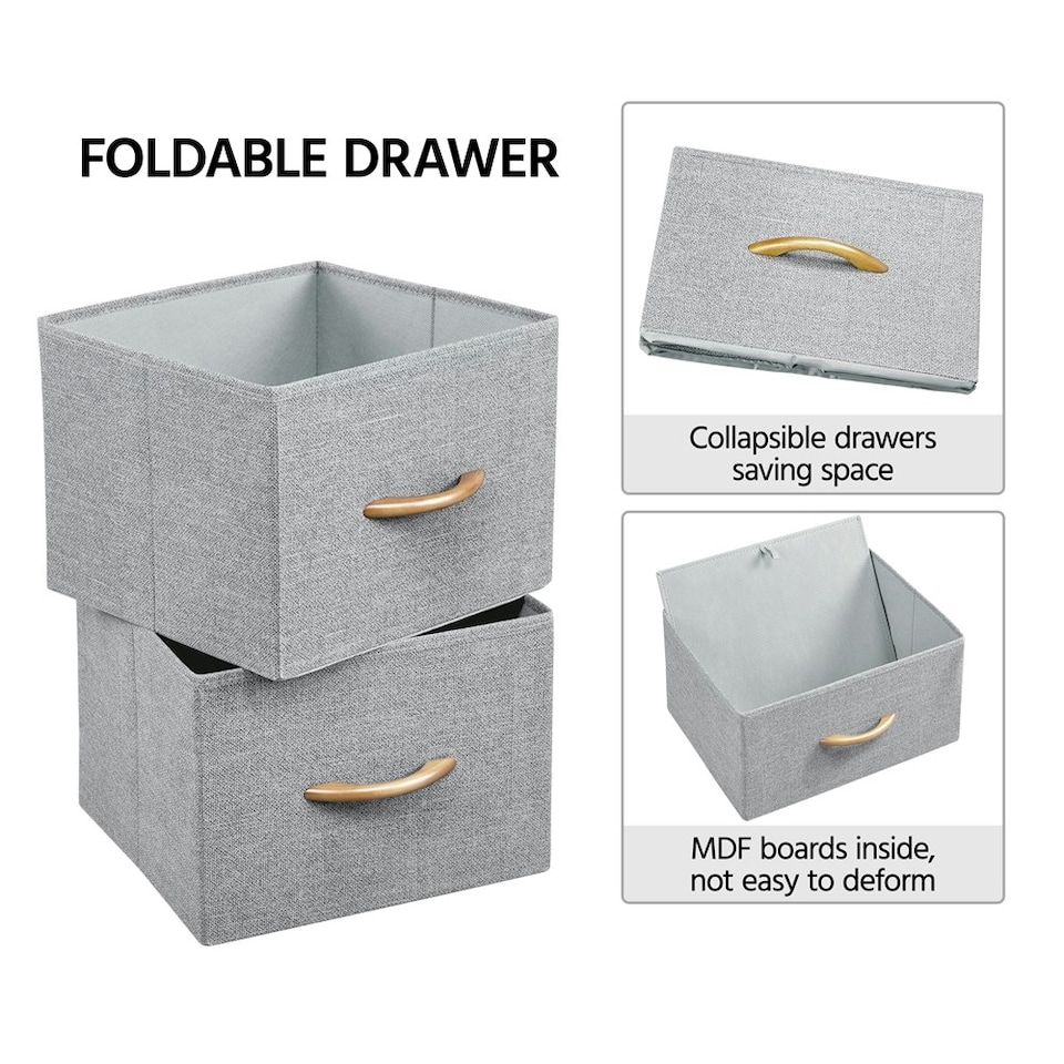 image 1 of Yaheetech Wide Fabric Organizer with 5 Drawers Dark Grey Grey | Light Grey