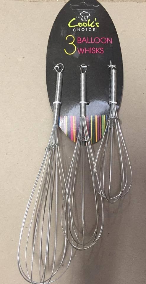image 1 of Set of 3 Balloon Whisk - Baking Cooking Mixing Assorted Sizes