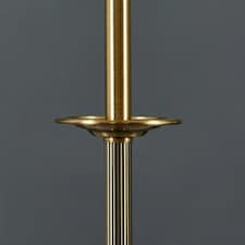 ValueLights Belmont Sconce Brushed Gold Floor Lamp with Large Grey Drum Shade and LED Bulb | Grey