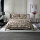 image 1 of Tropical Garden Red 180 Thread Count 100% Cotton Duvet Cover Set with Piped Finish Red | Red | Double