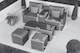 image 6 of Havana 2 Seat Modular Sofa Rattan Garden Balcony Furniture Set Outdoor Drinks Cooler Table, Coffee Table & Stools | Grey | Grey | Two Seater