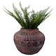 image 2 of 23cm x 30cm Large Aztec Vase Planter | Brown