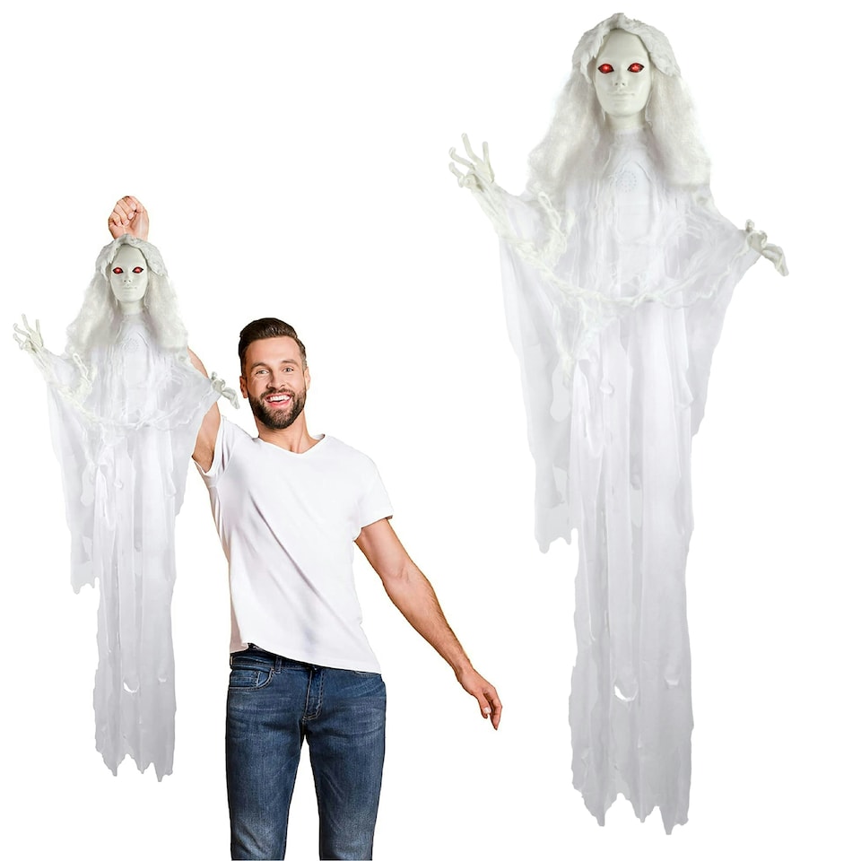 image 1 of Hanging Shaking Bride – Halloween Prop Decoration with Sound & Movement