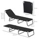 image 3 of Outsunny 2 Piece Reclining Chaise Lounge with Adjustable Backrest Black | Black
