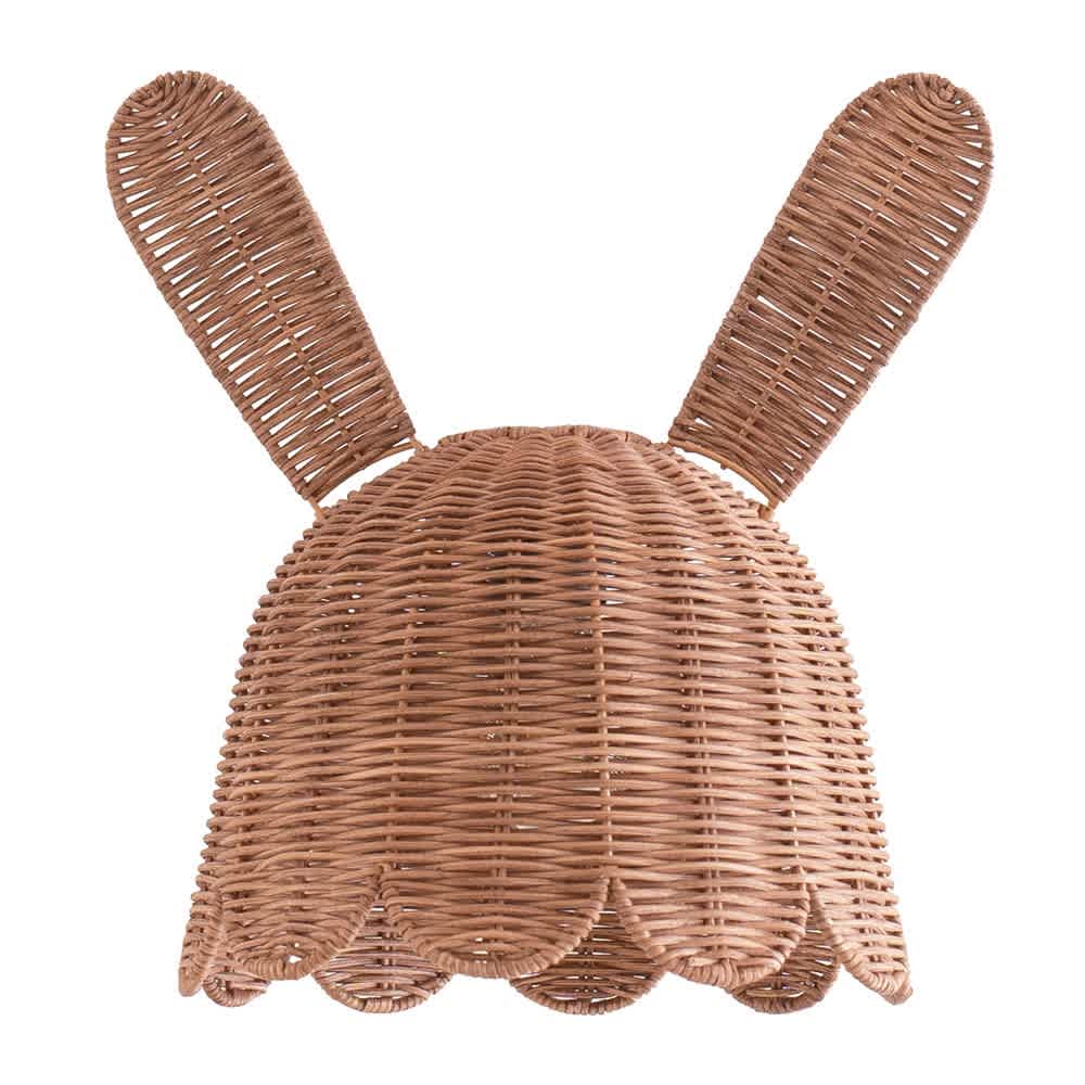 ValueLights Bella Natural Rattan Bunny Rabbit Easy Fit Ceiling Pendant Lamp Shade with Bulb