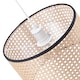 image 5 of Natural Wicker Rattan Drum Shaped Pendant Lamp Shade with Black Cotton Trims | Brown