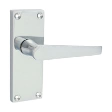 Timco - Victorian Straight Latch Handles  - Polished Chrome (Size 114 x 42 - 2 Pieces) Chrome