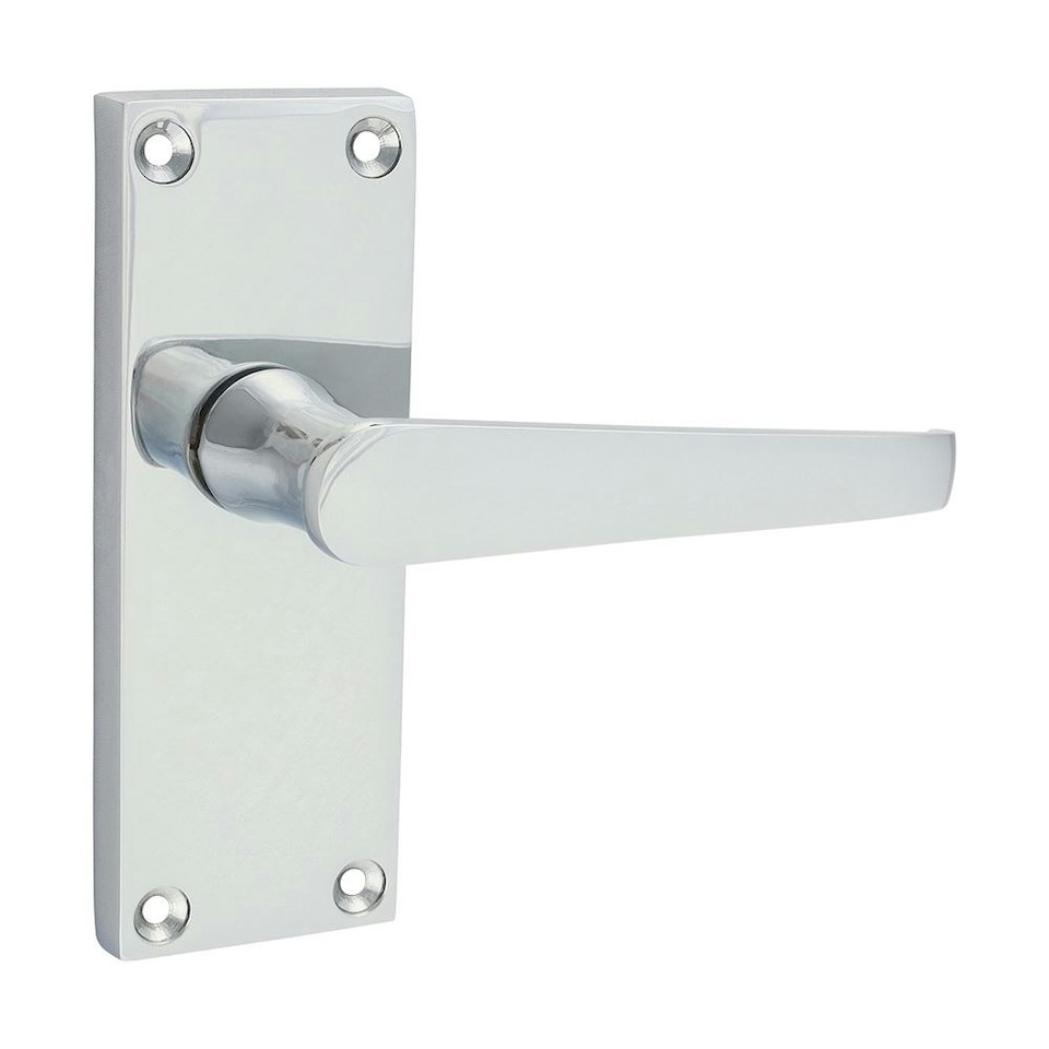 Timco - Victorian Straight Latch Handles - Polished Chrome (Size 114 x 42 - 2 Pieces) Chrome