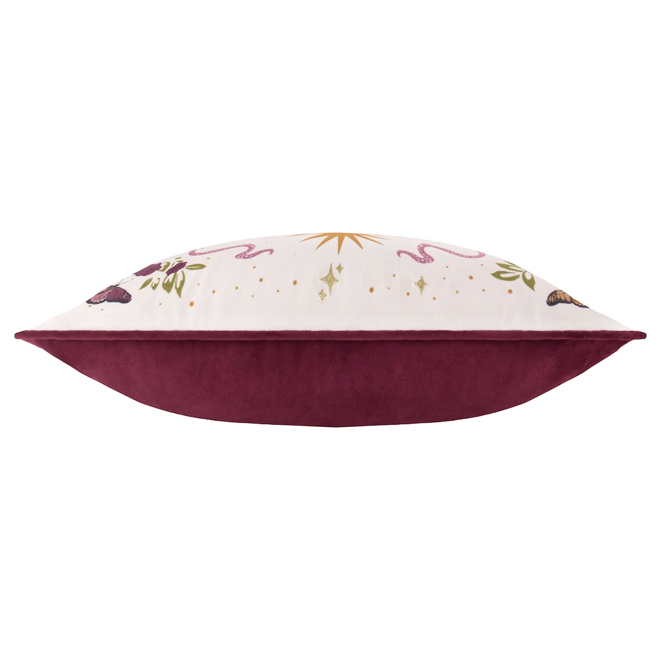 image 1 of Furn Good Witch Embroidered Velvet Cushion | White | Angel White