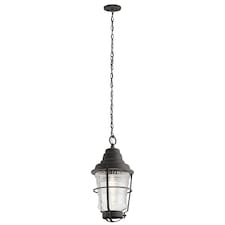 Kichler Chance Harbor Outdoor 1 Light Chain Lantern Weathered Zinc IP44