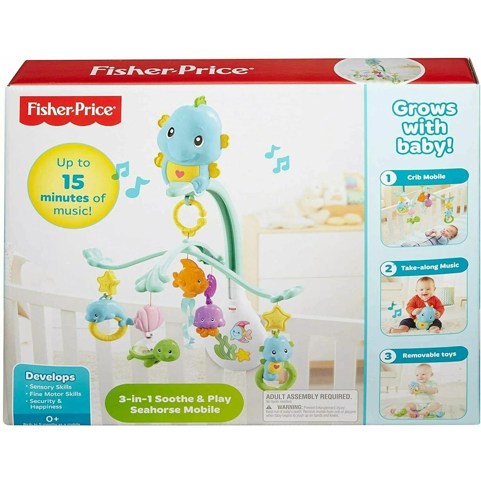 image 1 of Fisher Price Soothe And Play Seahorse Cot Mobile