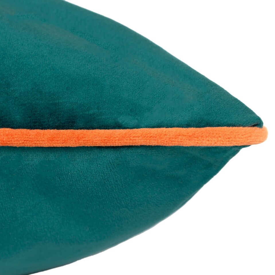 image 1 of Furn Meridian Velvet Polyester Filled Cushion Blue | 45 cm x 45 cm