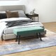 image 2 of HOMCOM End of Bed Bench, Upholstered Hallway Bedroom with Steel Legs, Green