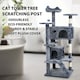 image 7 of 138cm Large Cat Tree Tower Large Activity Centre with Scratching Post & Climbing Playhouse
