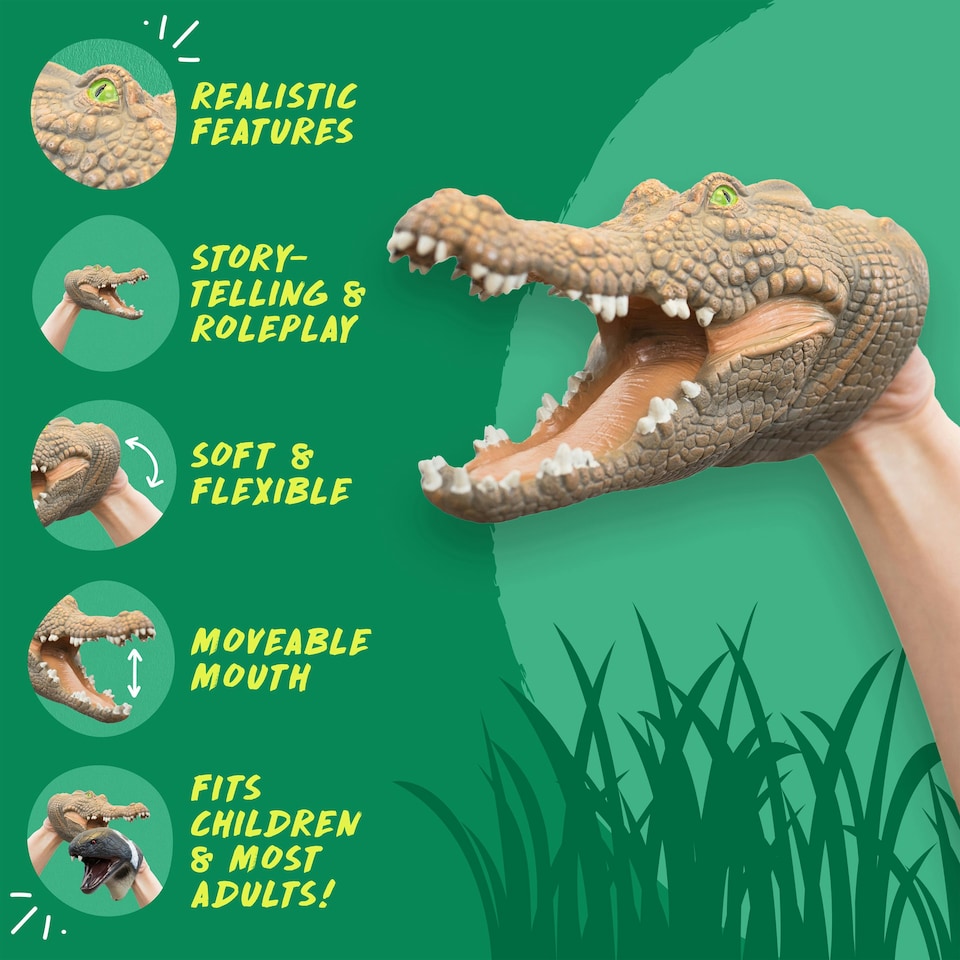 Wild Thingz Crocodile Hand Puppet - Tesco Groceries