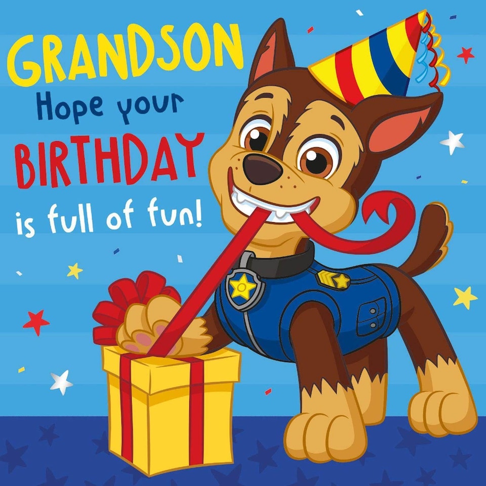 image 1 of Paw Patrol Grandson Birthday Card