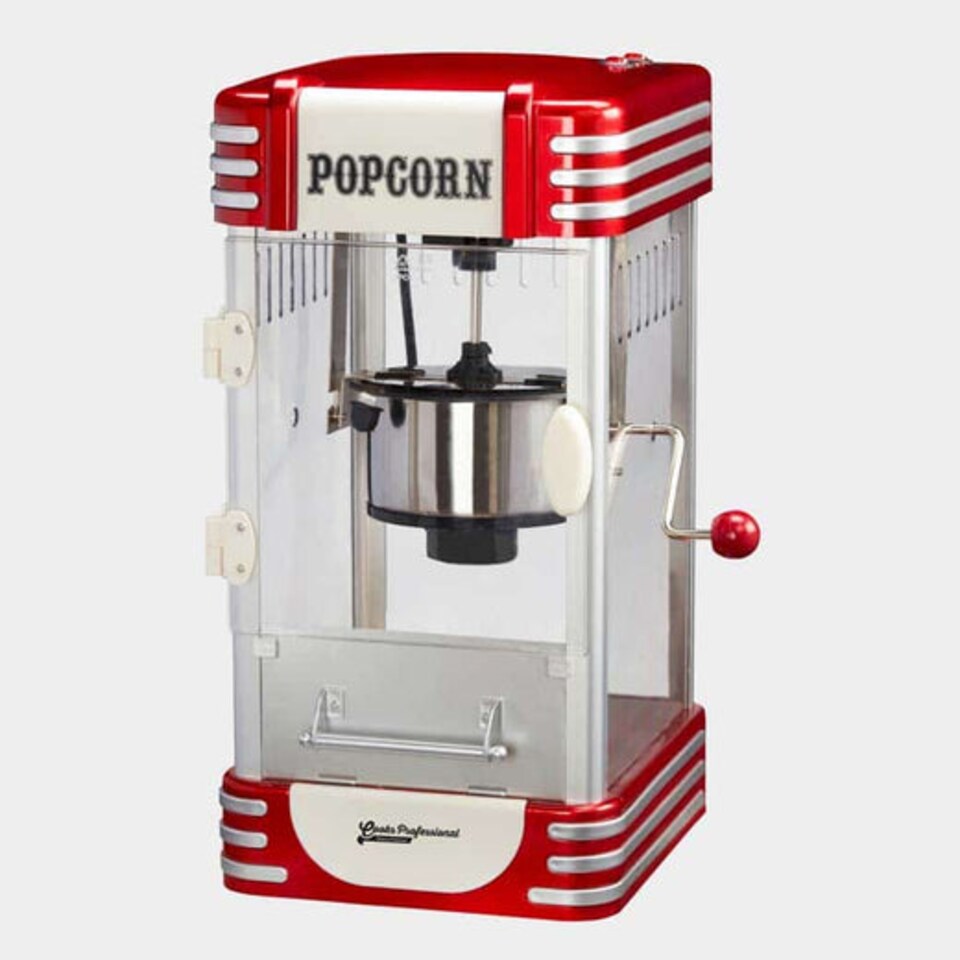 image 1 of Cooks Professional Retro Popcorn Maker Machine 310W with Crank Handle & One Touch Control