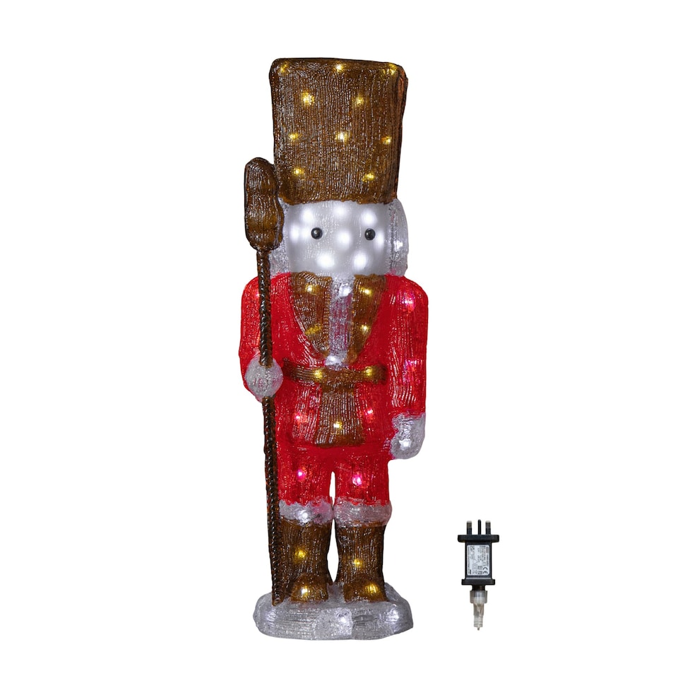 image 1 of 65cm Light up Acrylic Christmas Nutcracker Decoration with 80 White LEDs