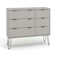 image 4 of Core Products Augusta Industrial Grey 3+3 Drawer Wide Chest H73.6cm x W119.3cm x D39.5cm Grey