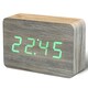 image 1 of Gingko Design Brick Click Clock Ash with Green LED