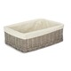 image 1 of Large Wicker Grey Wash Lined Storage Tray | Grey | Grey Wash