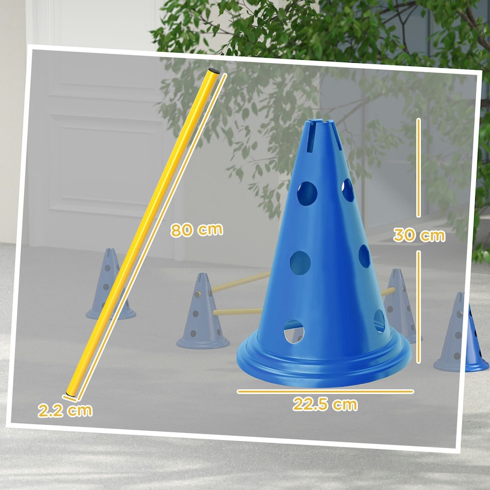 image 1 of PawHut Dog Agility Equipment Set, Three-Piece Adjustable Height Jumping