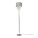image 3 of ValueLights Lulu Polished Silver Floor Lamp with Grey Tiered Shade