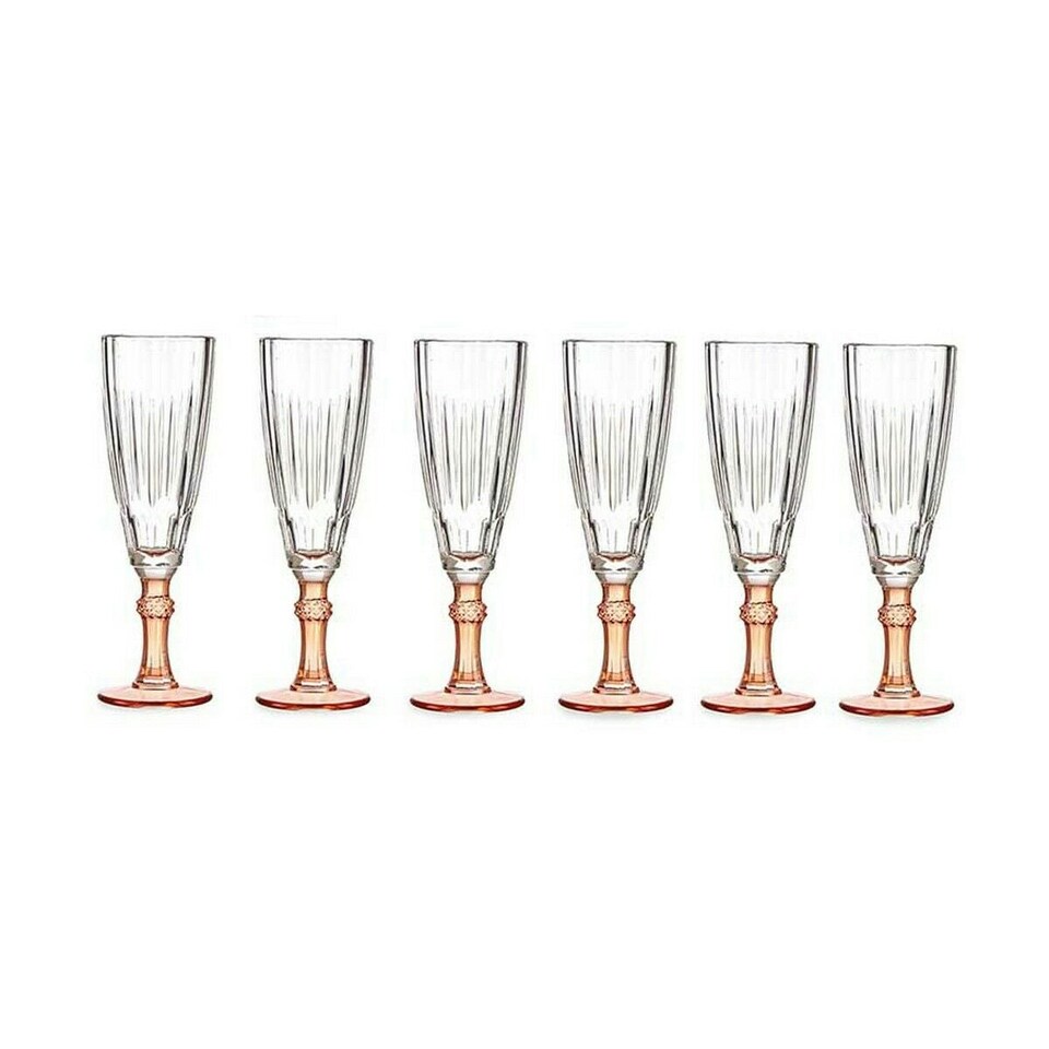 image 1 of Champagne glass Vivalto Exotic Salmon Crystal 170 ml (6 Units) N/A