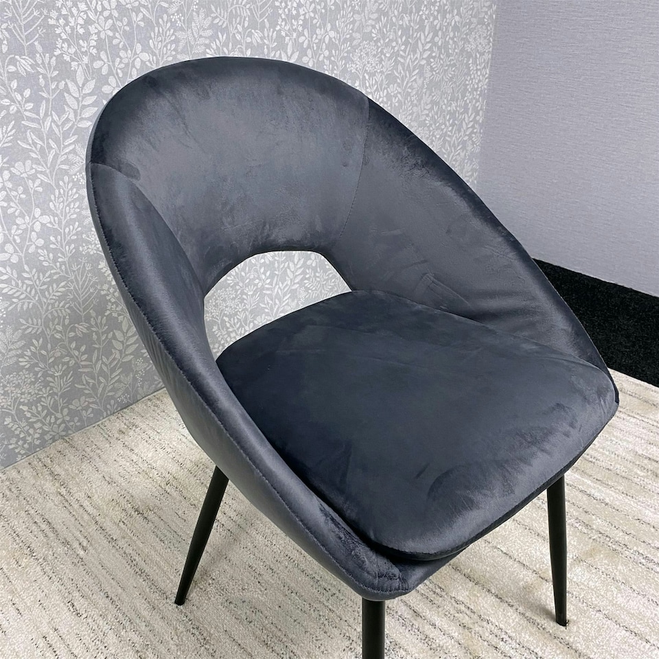 image 1 of Grey Velvet Dining Chairs Set of 4 Modern Metal Legs for Living Room and Office Grey