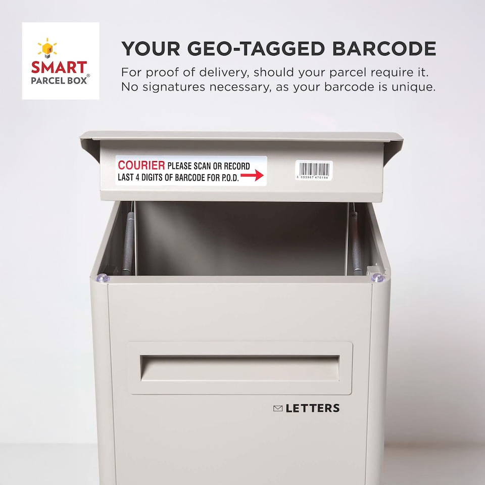 image 1 of Smart Parcel Box® Extra-Large Slanted Top Front Access Stone | Cream | 1