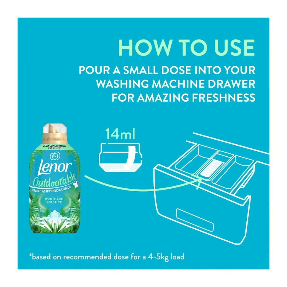 image 1 of Lenor Outdoorable Fabric Conditioner Liquid 35 Washes Northern Solstice 490ml