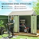 image 3 of Outsunny 8x6ft Metal Garden Shed Outdoor Storage Shed w/ Doors Window, Grey