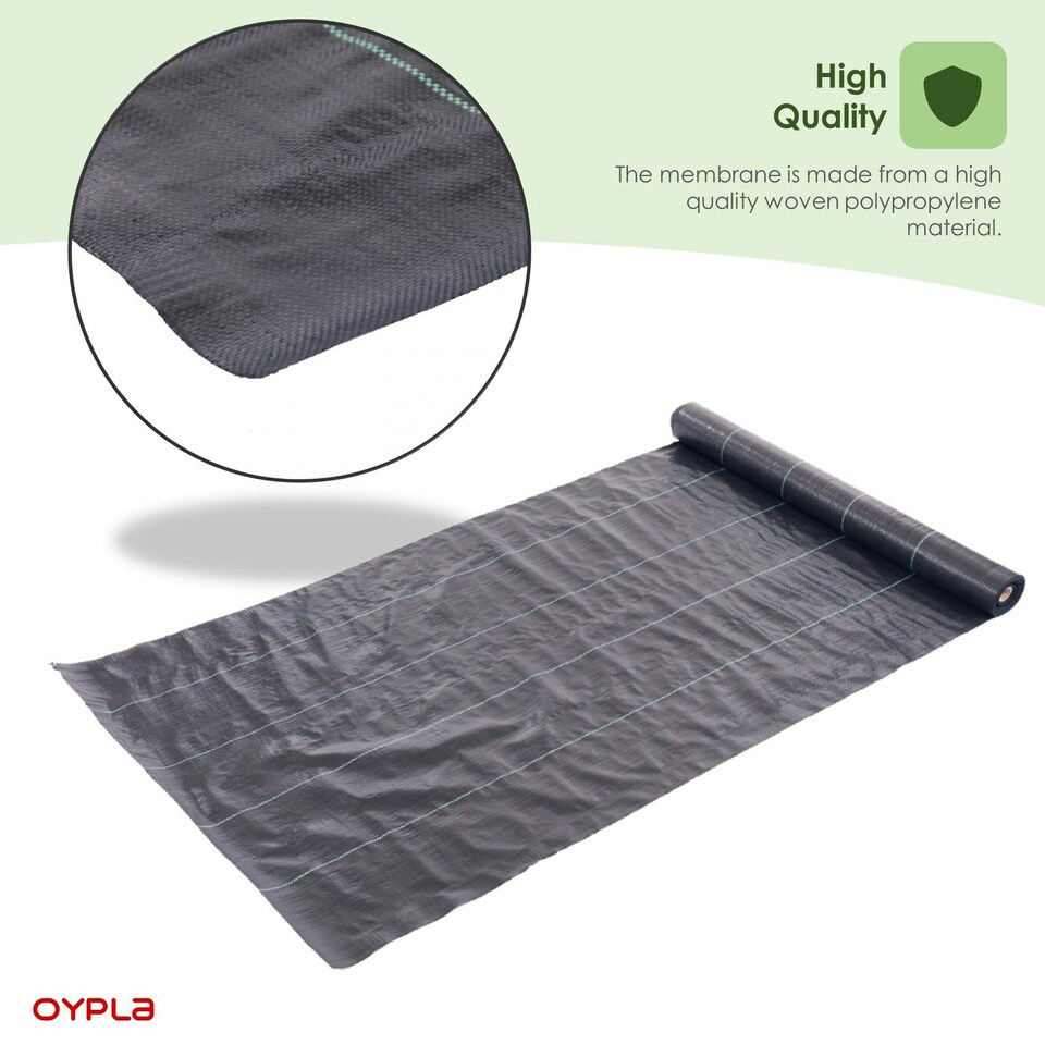 image 1 of Oypla 1m x 50m Heavy Duty Weed Control Ground Cover Membrane Sheet