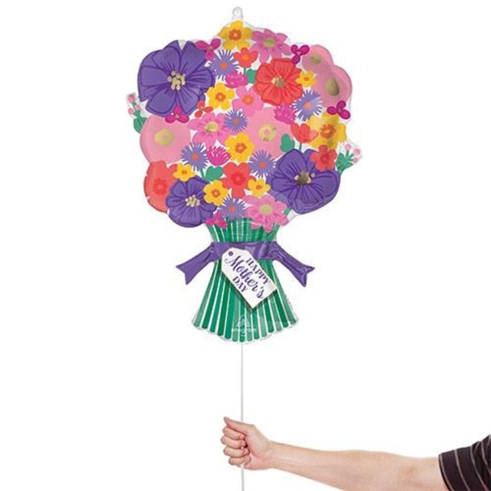 image 1 of Happy Mother's Day Sweet Floral Bouquet Helium Foil Giant Balloon 76cm / 30 in Multi