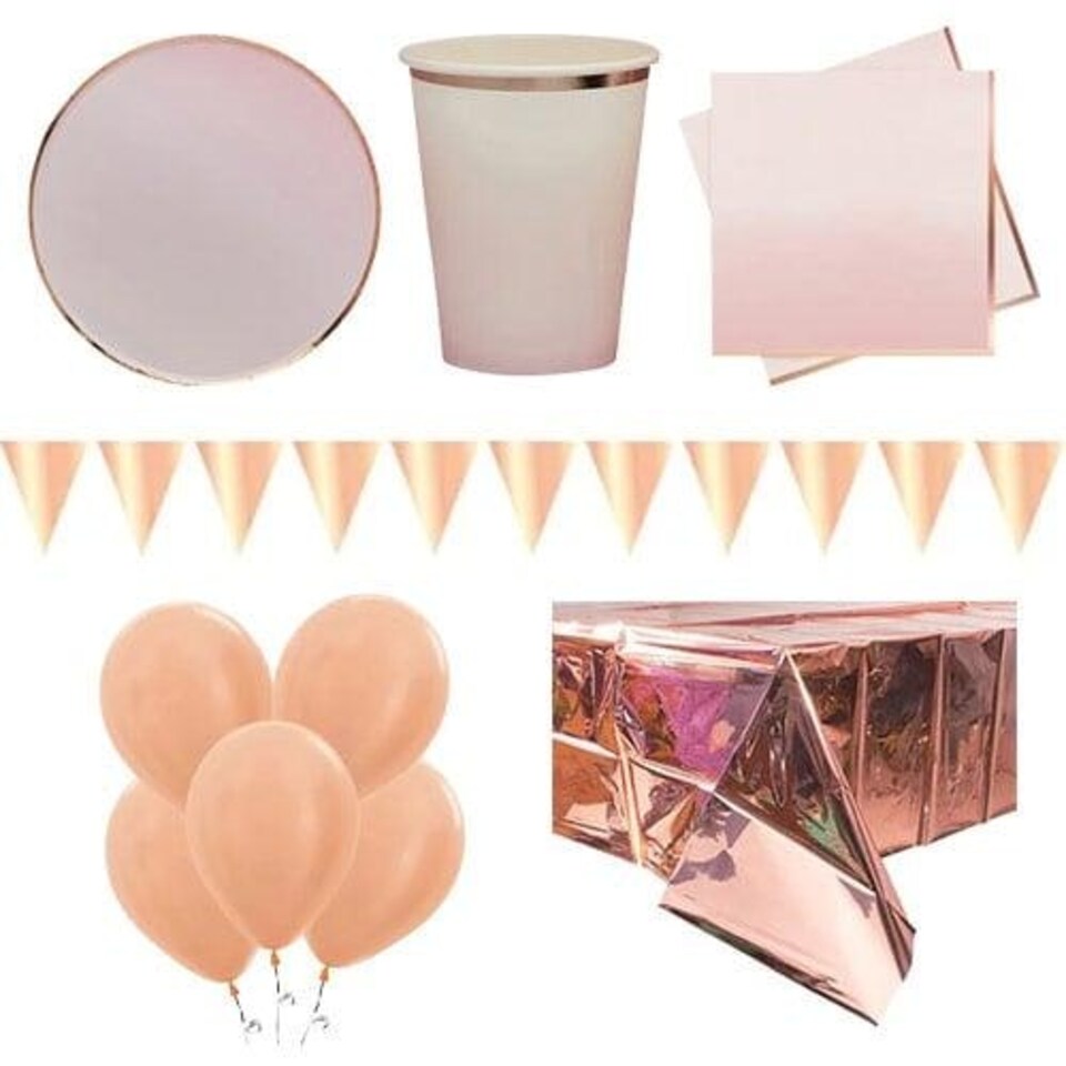 Rose Gold & Pink Ombre 8 Person Deluxe Party Pack