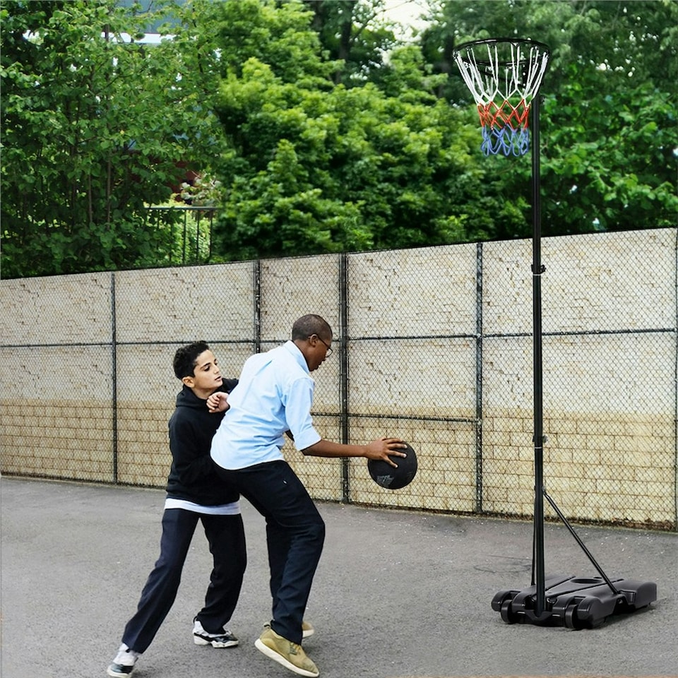 image 1 of Yaheetech Full-Size Portable Netball Hoop and Post Black