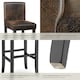 image 5 of Bar Stools with a padded backrest and faux leather cover | Brown | antique brown | 41 x 40 x 107 cm | 2