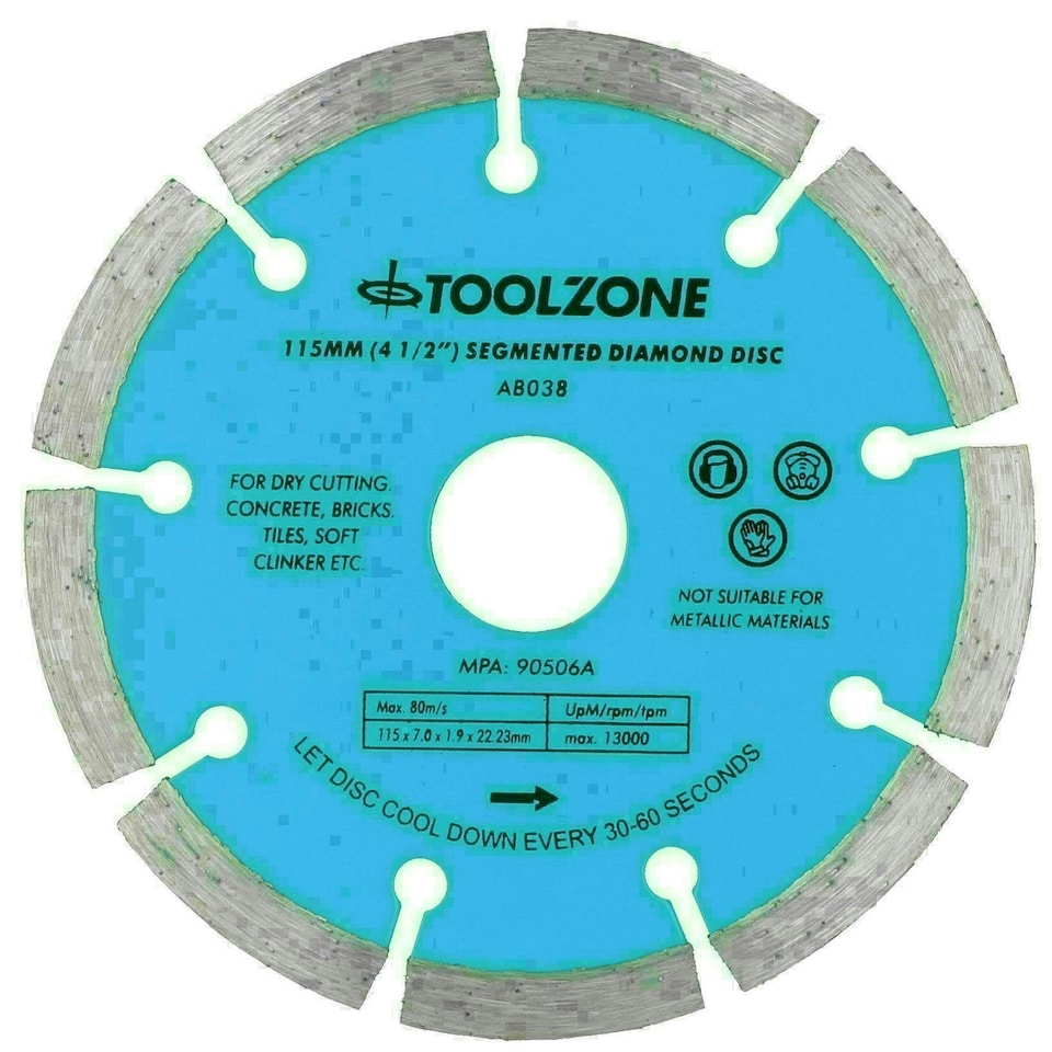 image 1 of 115mm 4-1/2in Segmented Diamond Cutting Disc Blade Stone Brick Angle Grinder 5pc