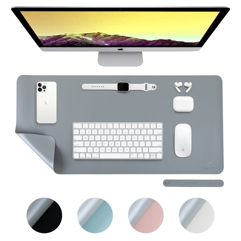 Desiretech Reversible Dual Sided Desk Mat in Waterproof PU Leather