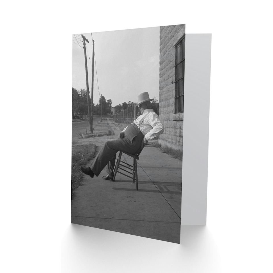 image 1 of Dorothea Lange Art Card Oklahoma Sheriff in Front of Jail
