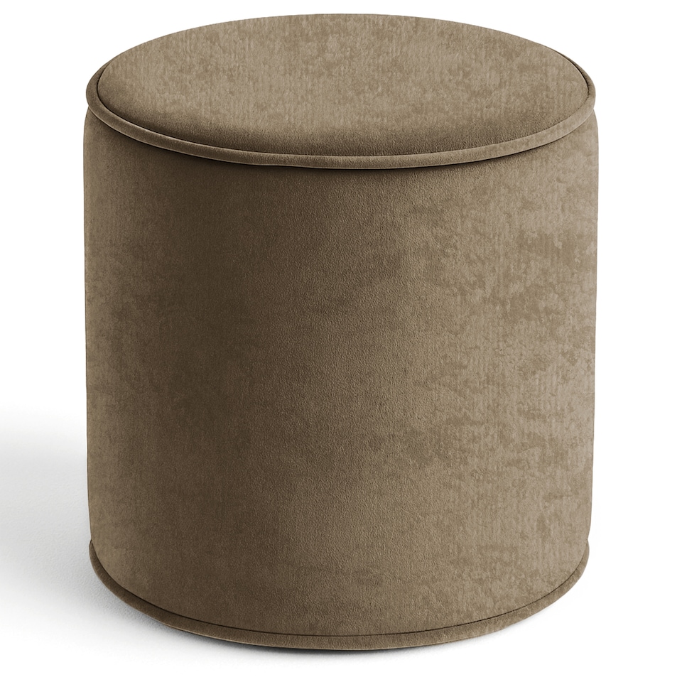 image 1 of Round Shape Velvet Bean Bag Pouffe Foot Rest - 40cm  Mink