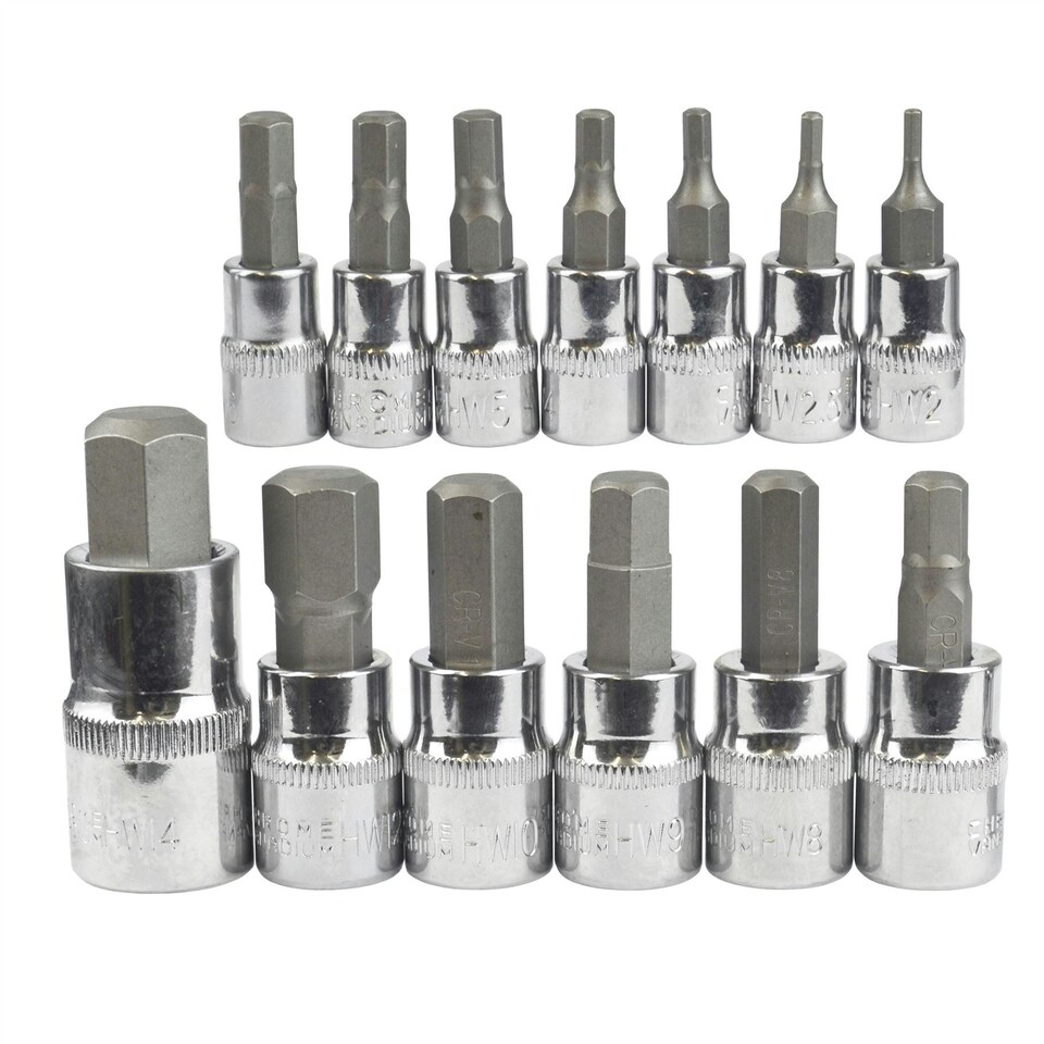 image 1 of 13pc Metric Allen / Hex Bit Socket Set 1/4" 3/8" and 1/2" Drive AT748
