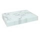 image 1 of Harbour Housewares Rectangle Glass Placemats - Marble - 40x30cm - Set of 6 - Heat Resistant White