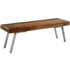 Aaron Wood and Metal Dining Bench