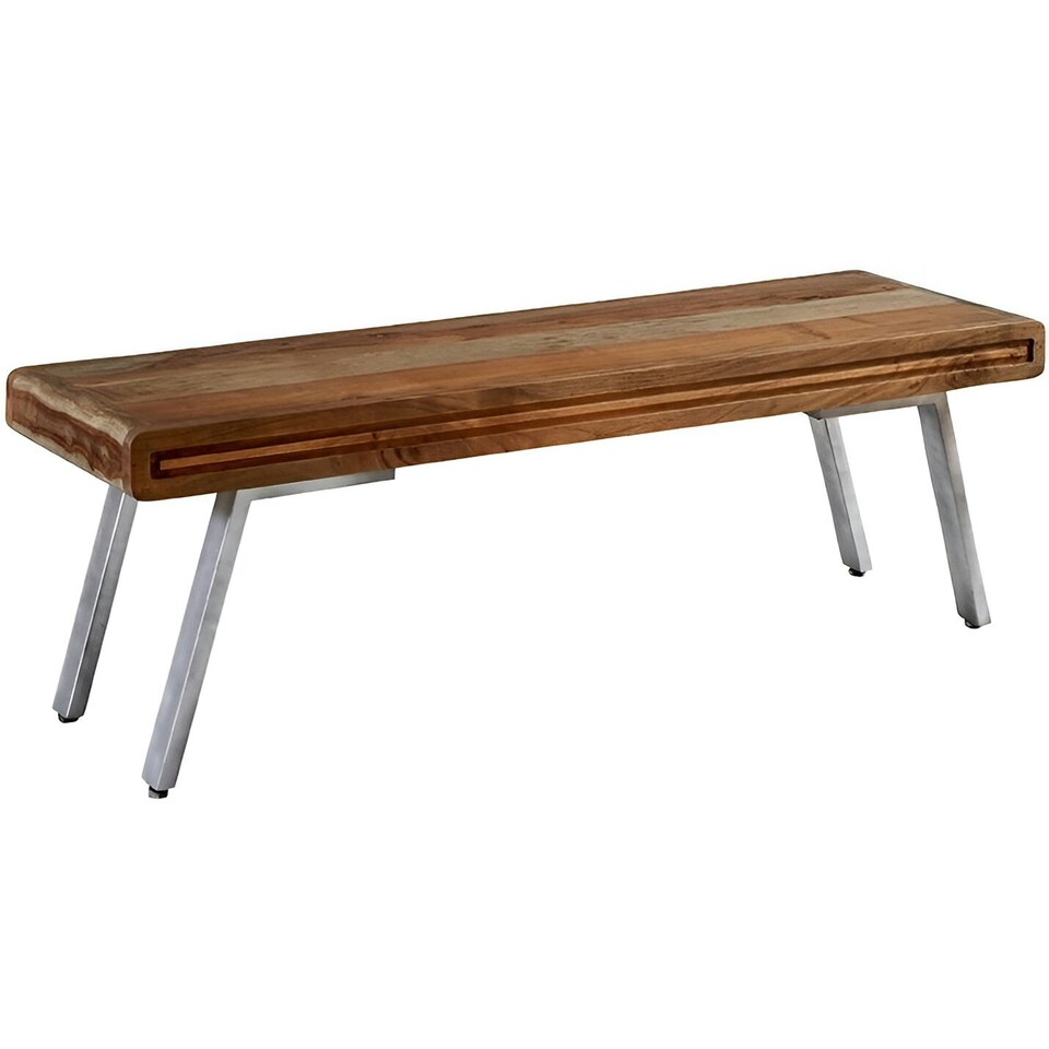 image 1 of Aaron Wood and Metal Dining Bench