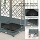 image 6 of Outsunny Raised Garden Bed with Trellis, Plastic Planter Box with Drainage Holes, Drain Plugs and Water Reservoirs for Climbing Plants, Vegetables, Flowers | Grey