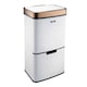 image 1 of Cooks Professional Recycling Sensor Bin 75L with Dual Compartments & Food Caddy | White | White & Copper