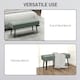 image 6 of HOMCOM End of Bed Bench w/ Thick Padding and Steel Legs for Entryway, Green
