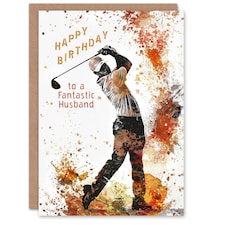 Fantastic Golf Lover Tee Shot Driver Swing Husband Birthday Card